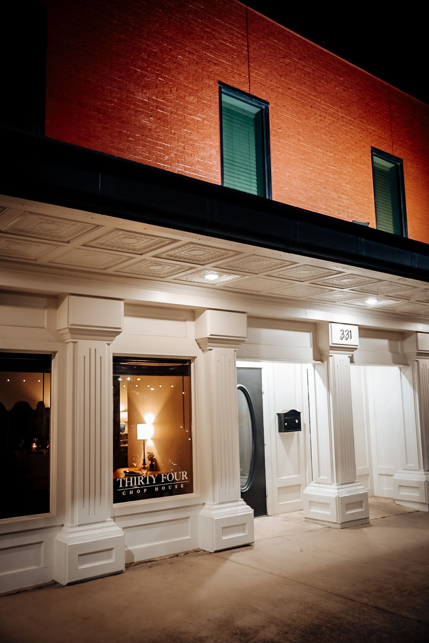 34 Chophouse on Main Street at night